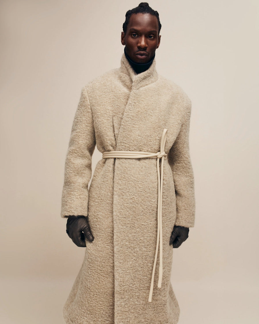 Wool Boucle Stand Collar Overcoat - Fear of God