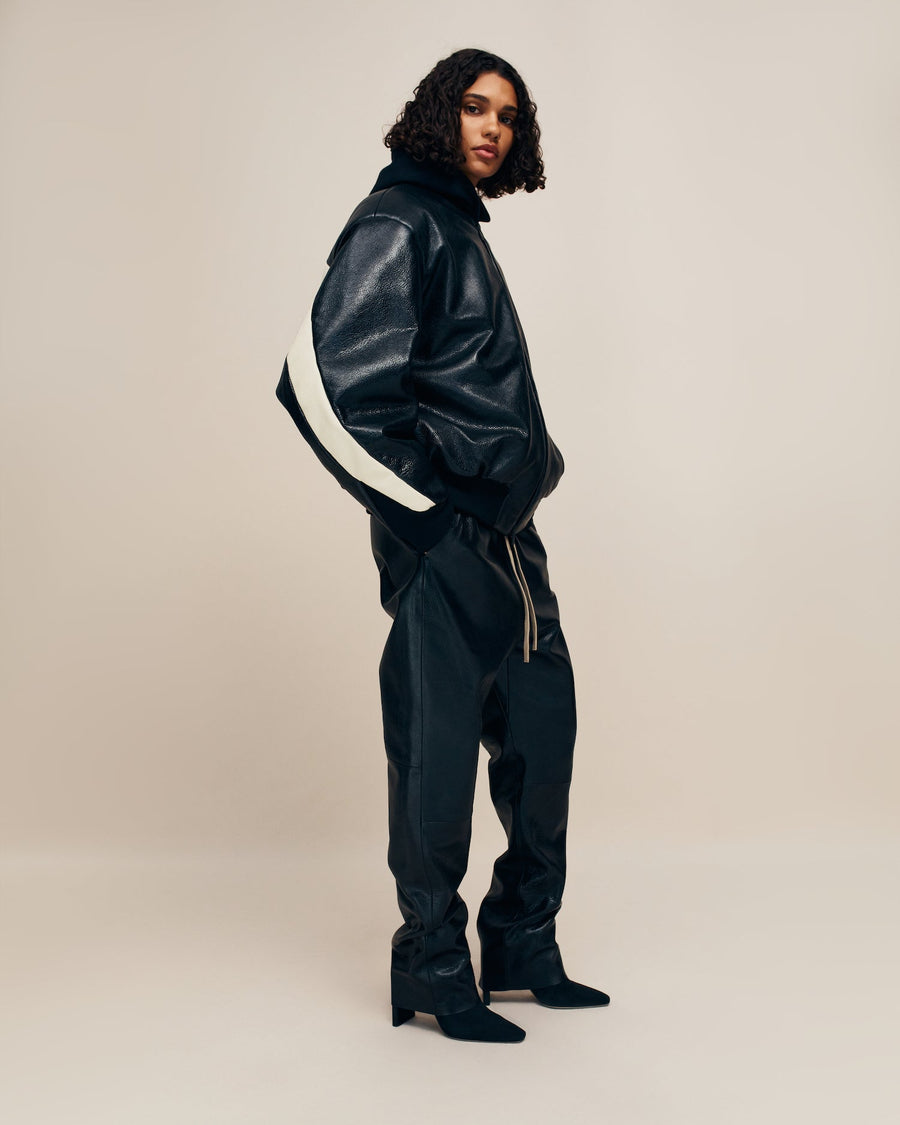 Leather Moto Stripe Bomber - Fear of God