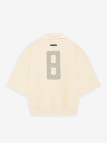 Wool 3/4 Sleeve Polo Sweater