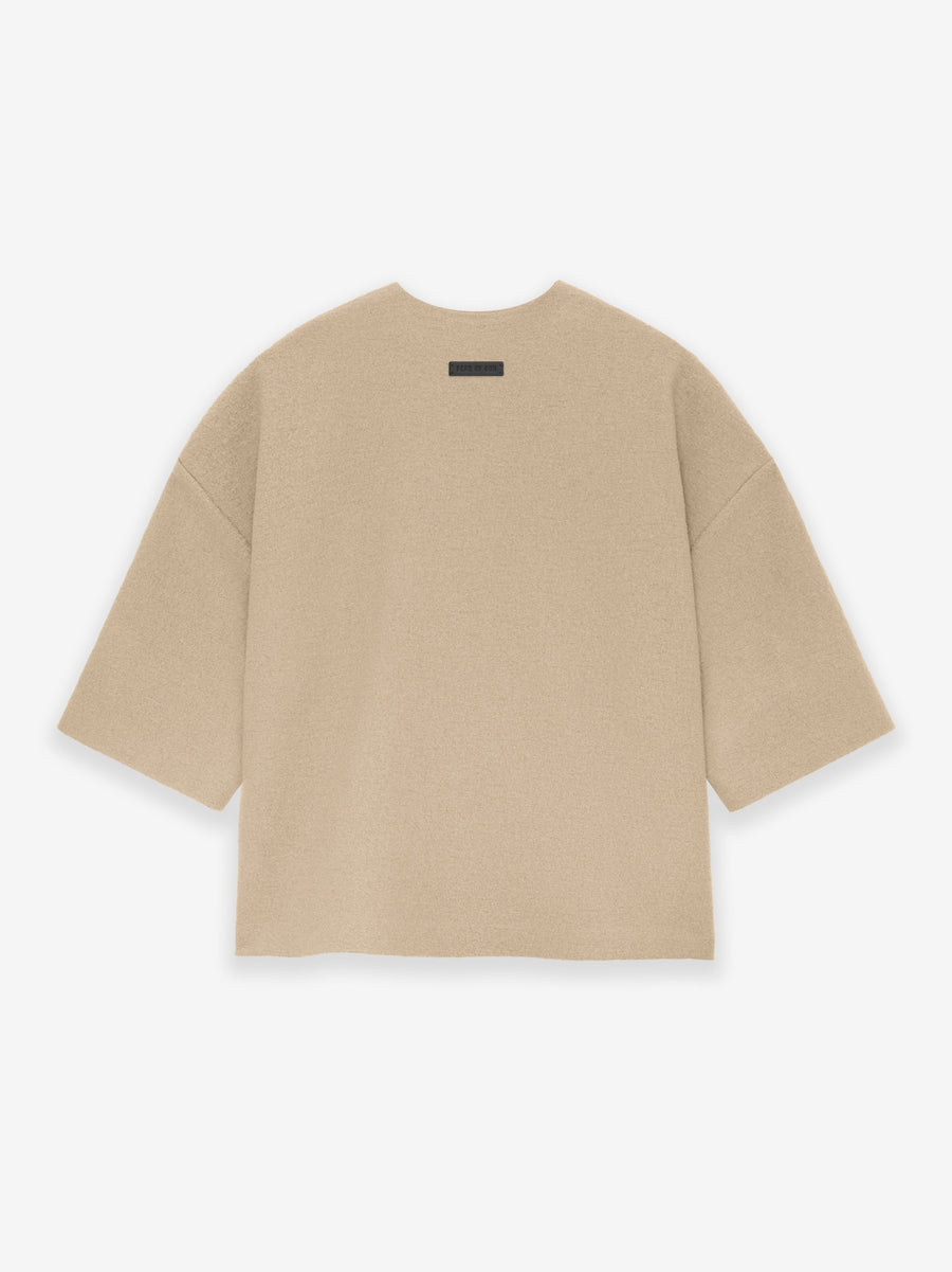Boiled Wool 3/4 Sleeve Collarless Zip-Up - Fear of God