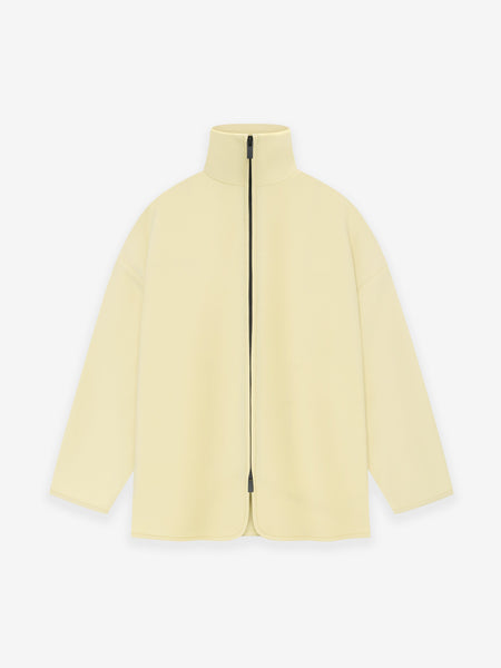 Wool Gabardine High Neck Jacket