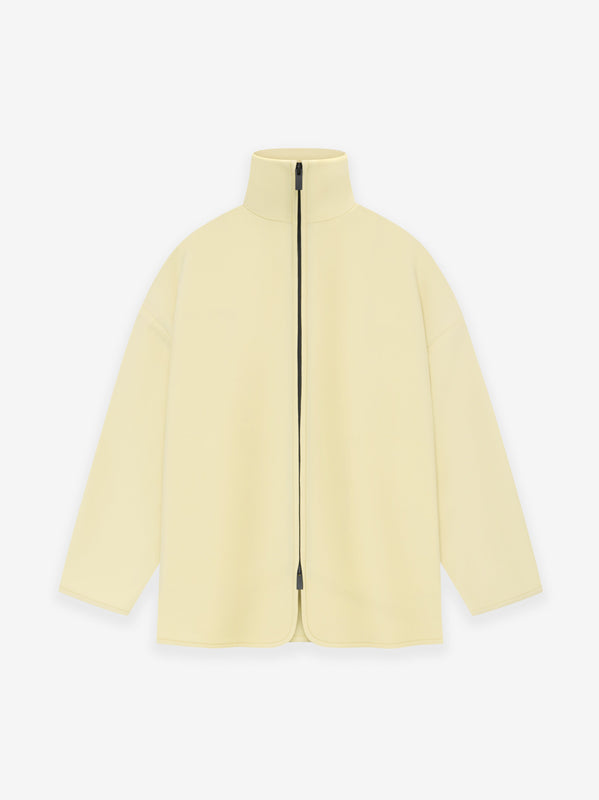 Wool Gabardine High Neck Jacket