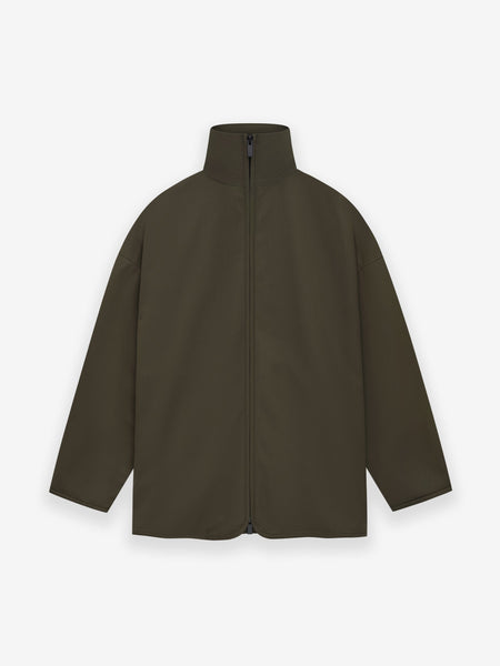 Wool Crepe High Neck Jacket