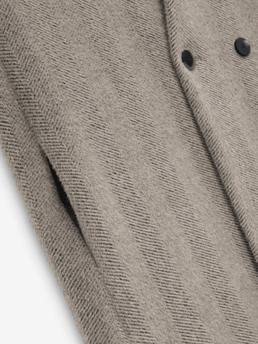 Chevron Brushed Wool Lapelless Overcoat - Fear of God