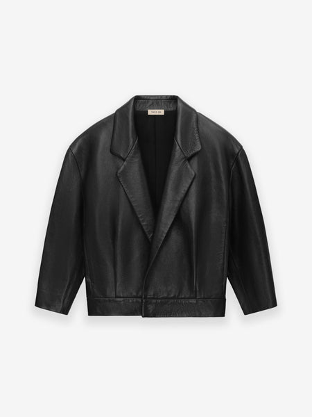 Leather Notch Lapel Jacket
