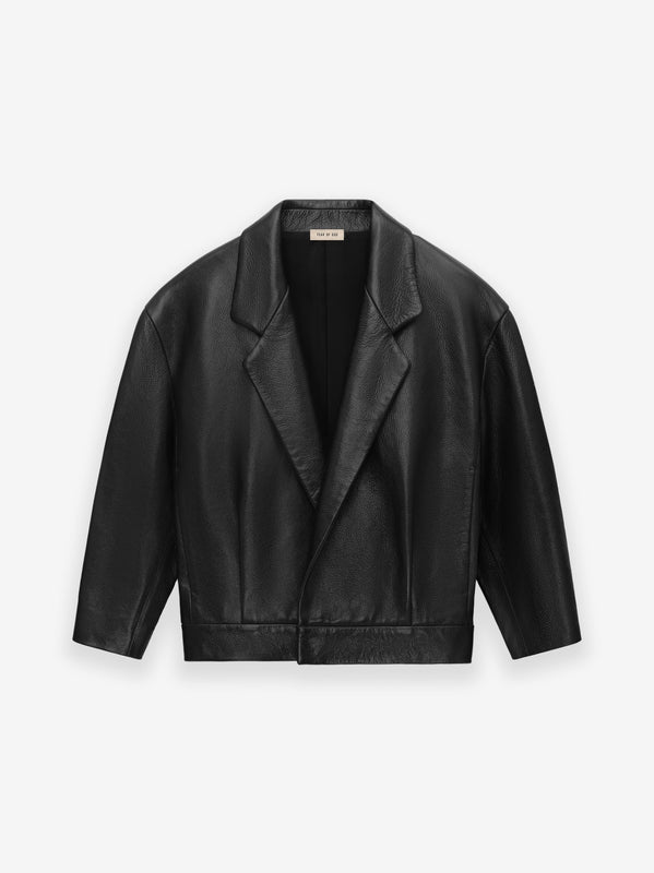 Leather Notch Lapel Jacket
