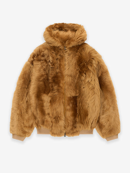 Shearling Hooded Bomber