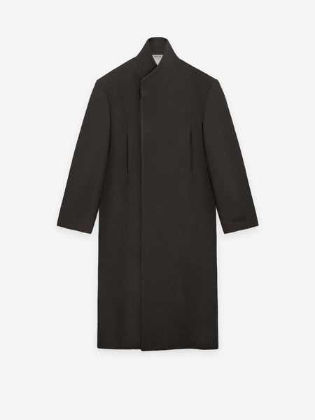 Boiled Wool Stand Collar Overcoat