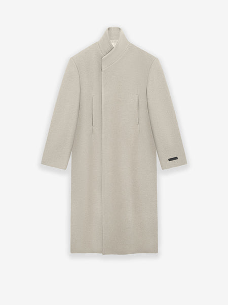 Boiled Wool Stand Collar Overcoat