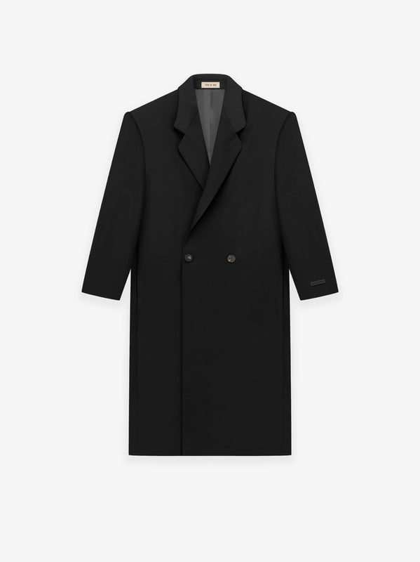 Wool Gabardine Double Breasted Overcoat