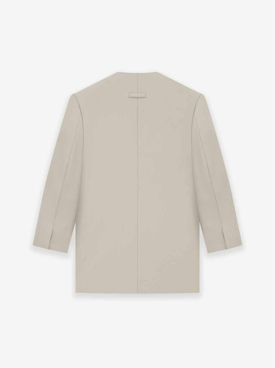 Wool Gabardine Double Breasted Lapelless Blazer - Fear of God