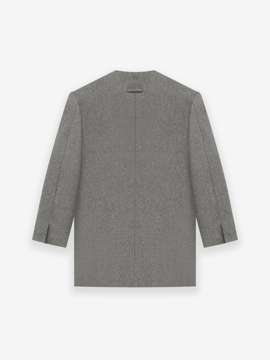 Melange Wool Double Breasted Lapelless Blazer - Fear of God