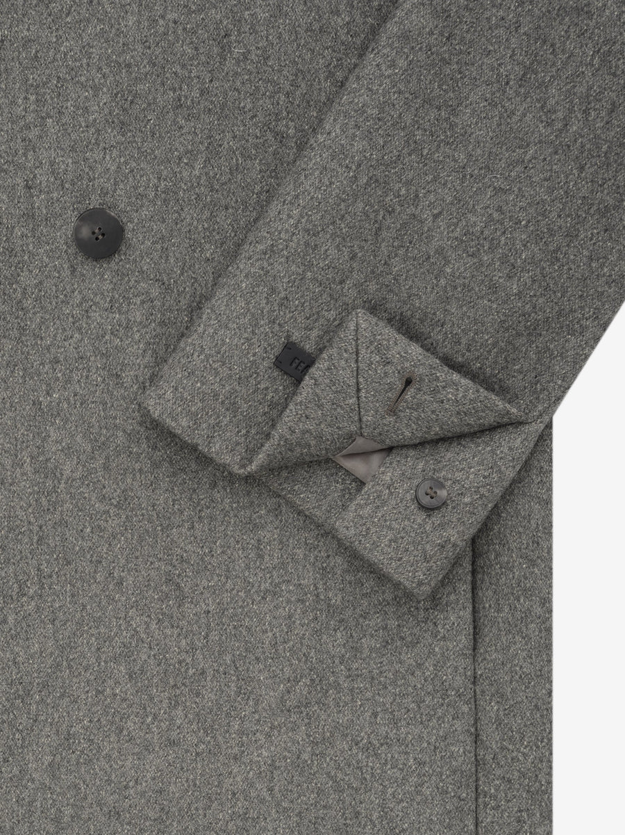 Melange Wool Double Breasted Lapelless Blazer - Fear of God