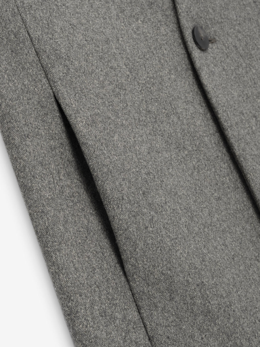 Melange Wool Double Breasted Lapelless Blazer - Fear of God