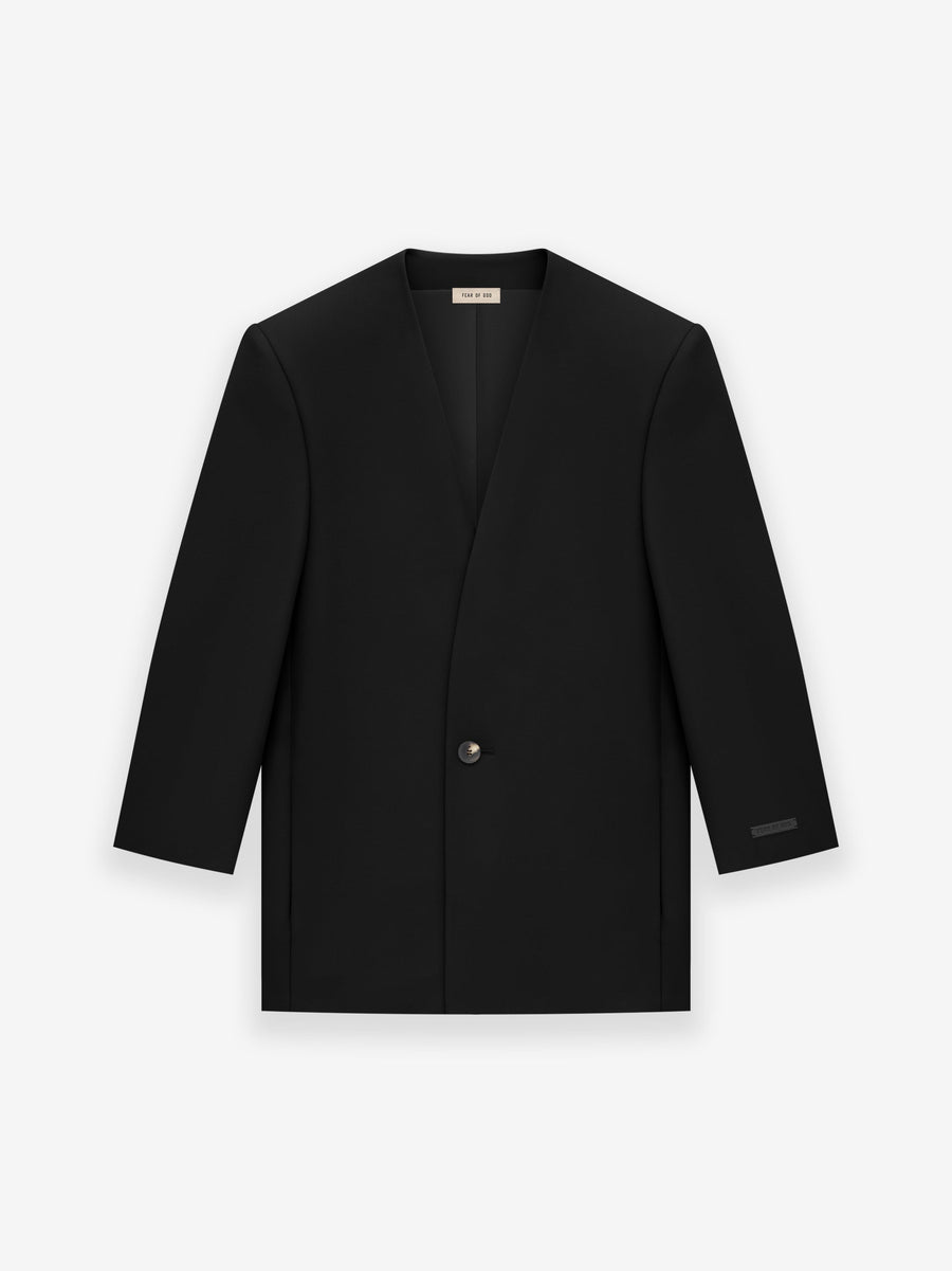 Wool Gabardine Lapelless Suit Jacket - Fear of God