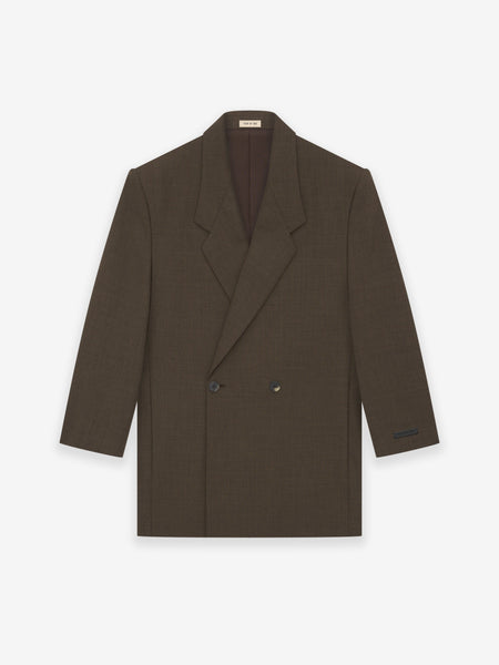 Wool Canvas Double Breasted Blazer