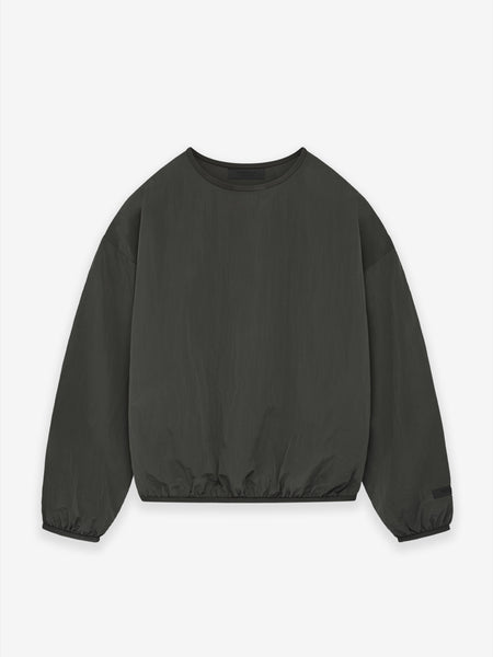 Crinkle Nylon Pullover Crewneck