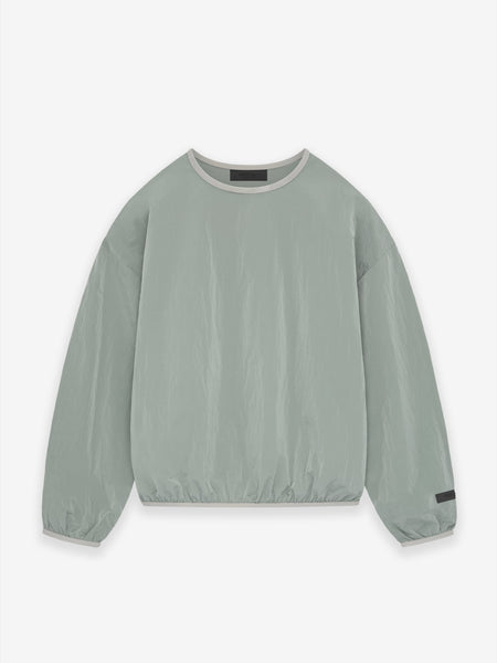 Crinkle Nylon Pullover Crewneck