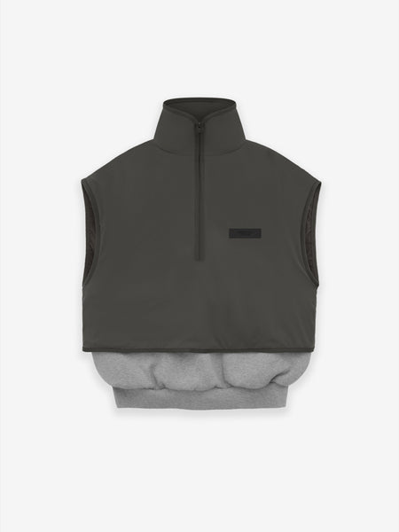 Nylon Fleece Mockneck Vest