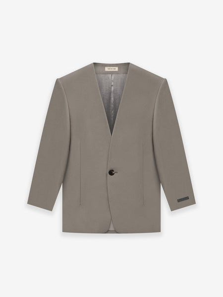 Wool Lapelless Jacket